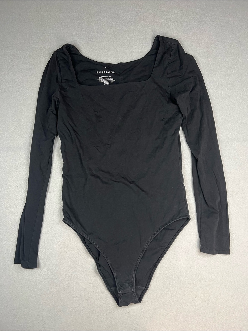 Everlane Long-Sleeve Square Neck Bodysuit Sz medium